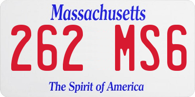 MA license plate 262MS6