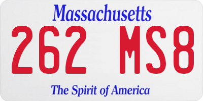 MA license plate 262MS8