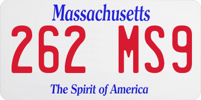 MA license plate 262MS9