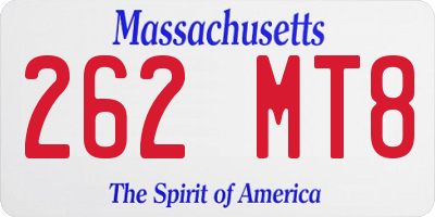 MA license plate 262MT8