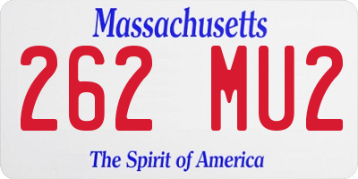 MA license plate 262MU2