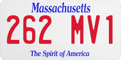 MA license plate 262MV1