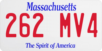 MA license plate 262MV4