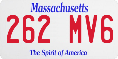 MA license plate 262MV6