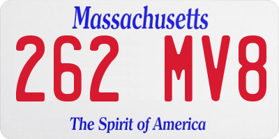 MA license plate 262MV8