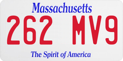 MA license plate 262MV9