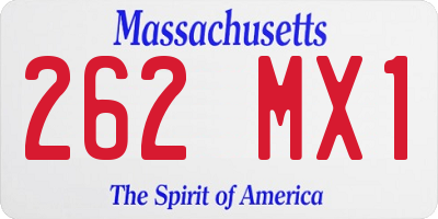 MA license plate 262MX1