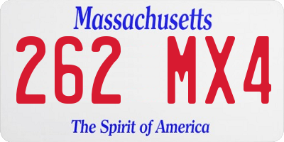 MA license plate 262MX4