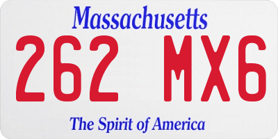 MA license plate 262MX6