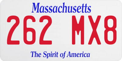 MA license plate 262MX8