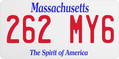 MA license plate 262MY6