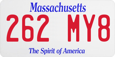 MA license plate 262MY8