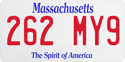 MA license plate 262MY9