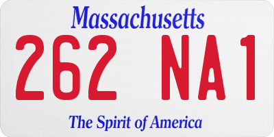 MA license plate 262NA1