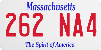 MA license plate 262NA4