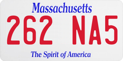 MA license plate 262NA5