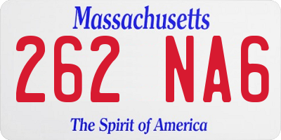 MA license plate 262NA6