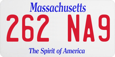 MA license plate 262NA9