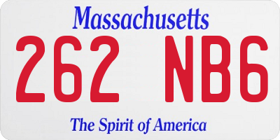 MA license plate 262NB6