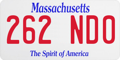 MA license plate 262ND0