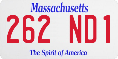 MA license plate 262ND1