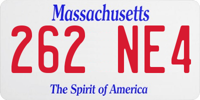 MA license plate 262NE4