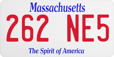 MA license plate 262NE5