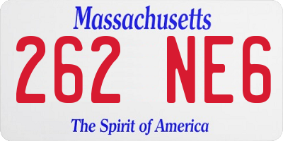 MA license plate 262NE6