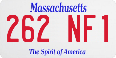 MA license plate 262NF1
