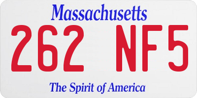 MA license plate 262NF5