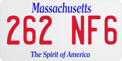 MA license plate 262NF6