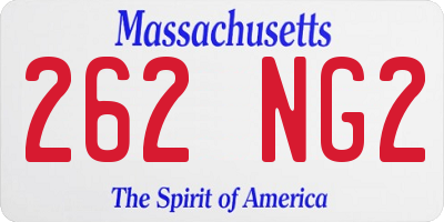 MA license plate 262NG2