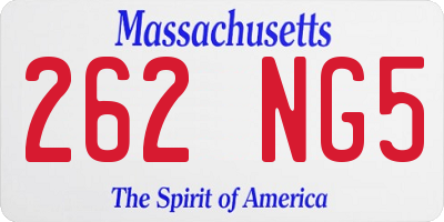 MA license plate 262NG5