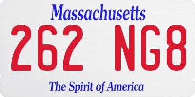 MA license plate 262NG8