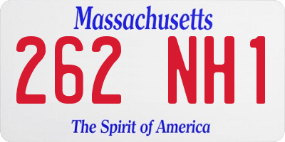 MA license plate 262NH1