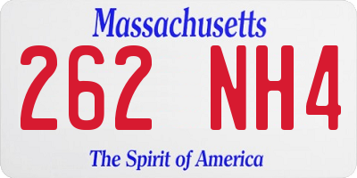 MA license plate 262NH4