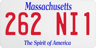 MA license plate 262NI1