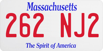 MA license plate 262NJ2