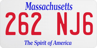 MA license plate 262NJ6