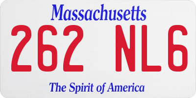 MA license plate 262NL6