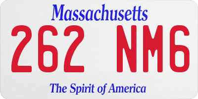 MA license plate 262NM6