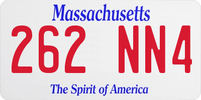 MA license plate 262NN4