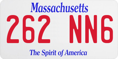 MA license plate 262NN6
