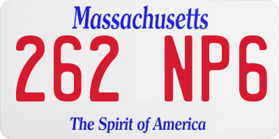 MA license plate 262NP6