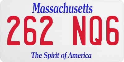 MA license plate 262NQ6