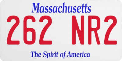 MA license plate 262NR2