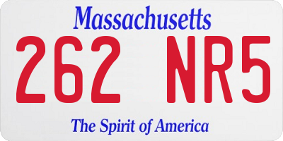 MA license plate 262NR5