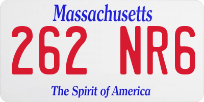 MA license plate 262NR6