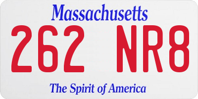 MA license plate 262NR8