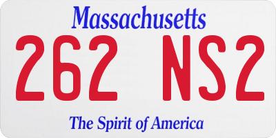 MA license plate 262NS2